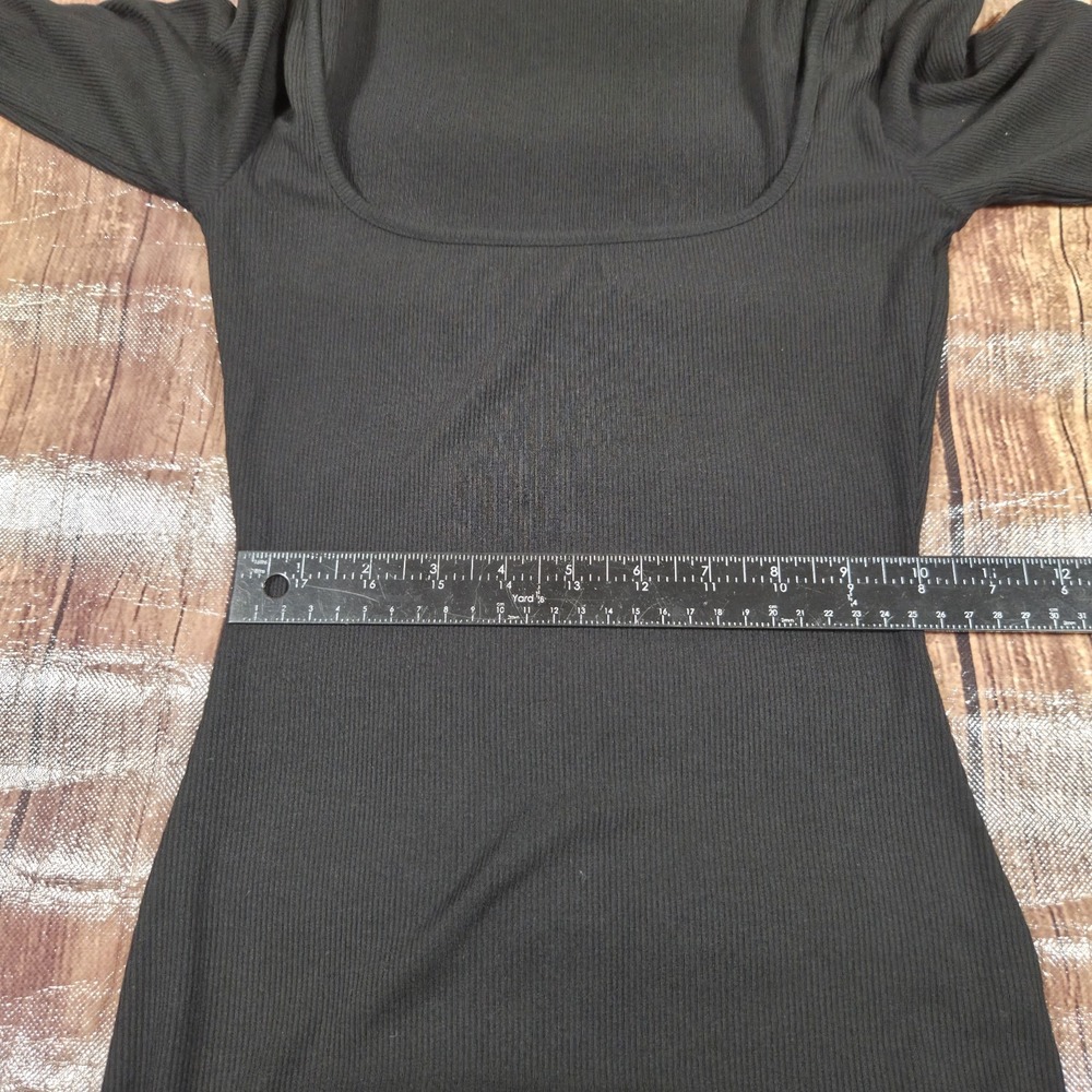 Skims Soft Lounge Ribbed Long Sleeve Dress Women S Black Clean Girl Minimalist - Picture 4 of 12